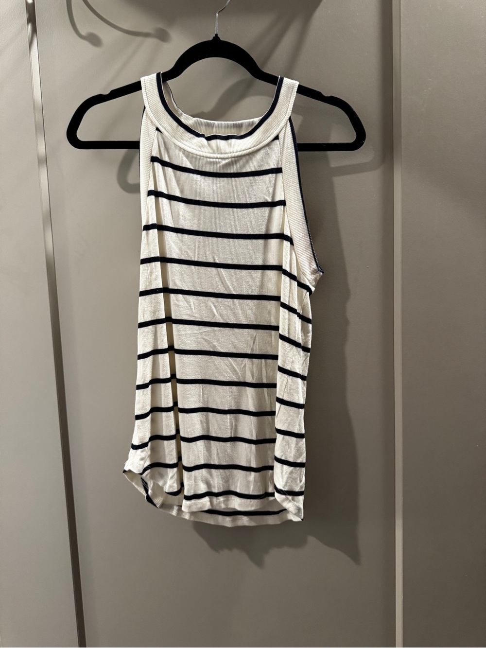 Threads 4 Thought White Tank with Black Stripes